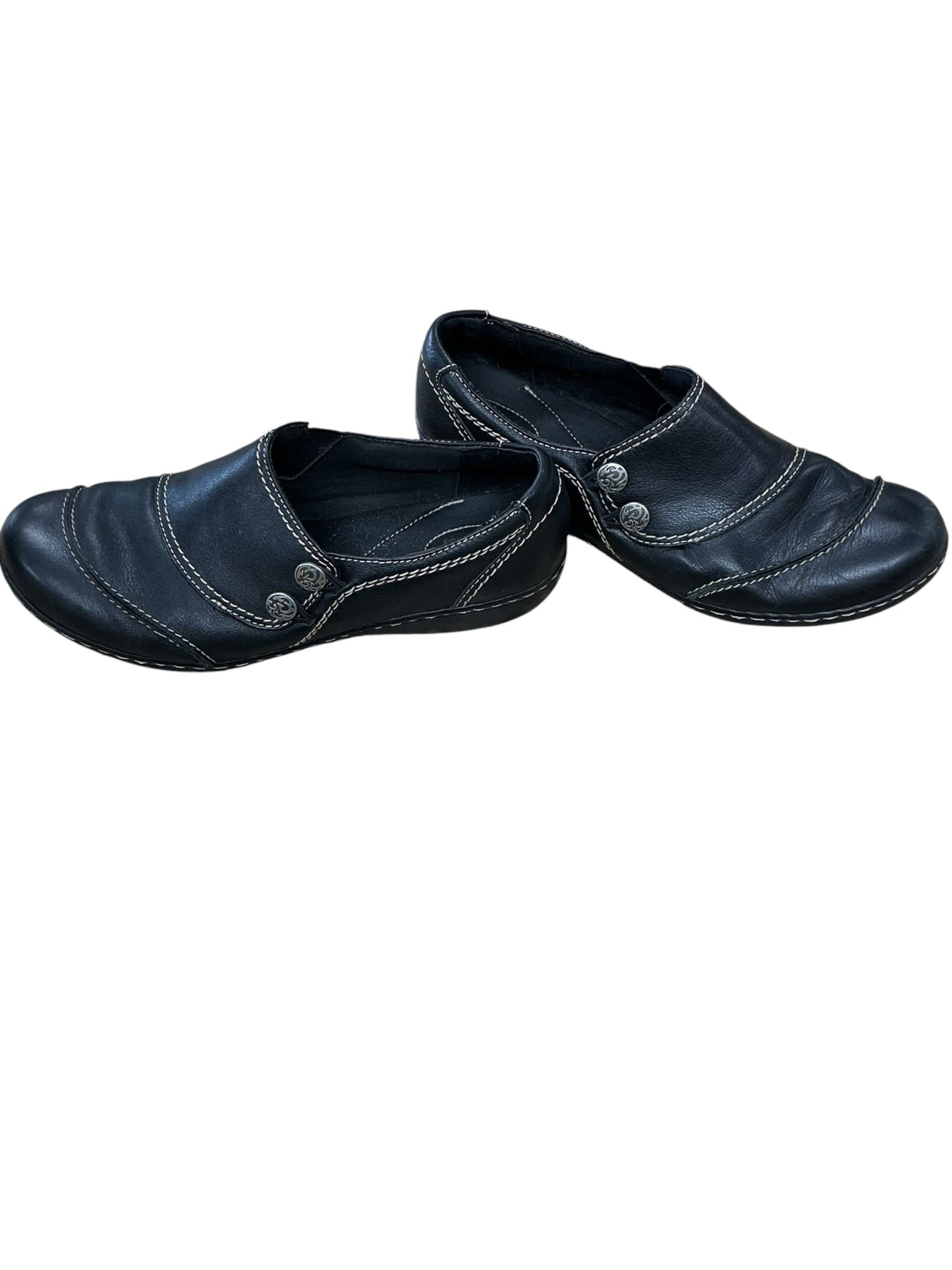 Shoes Flats By Clarks In Black, Size:11