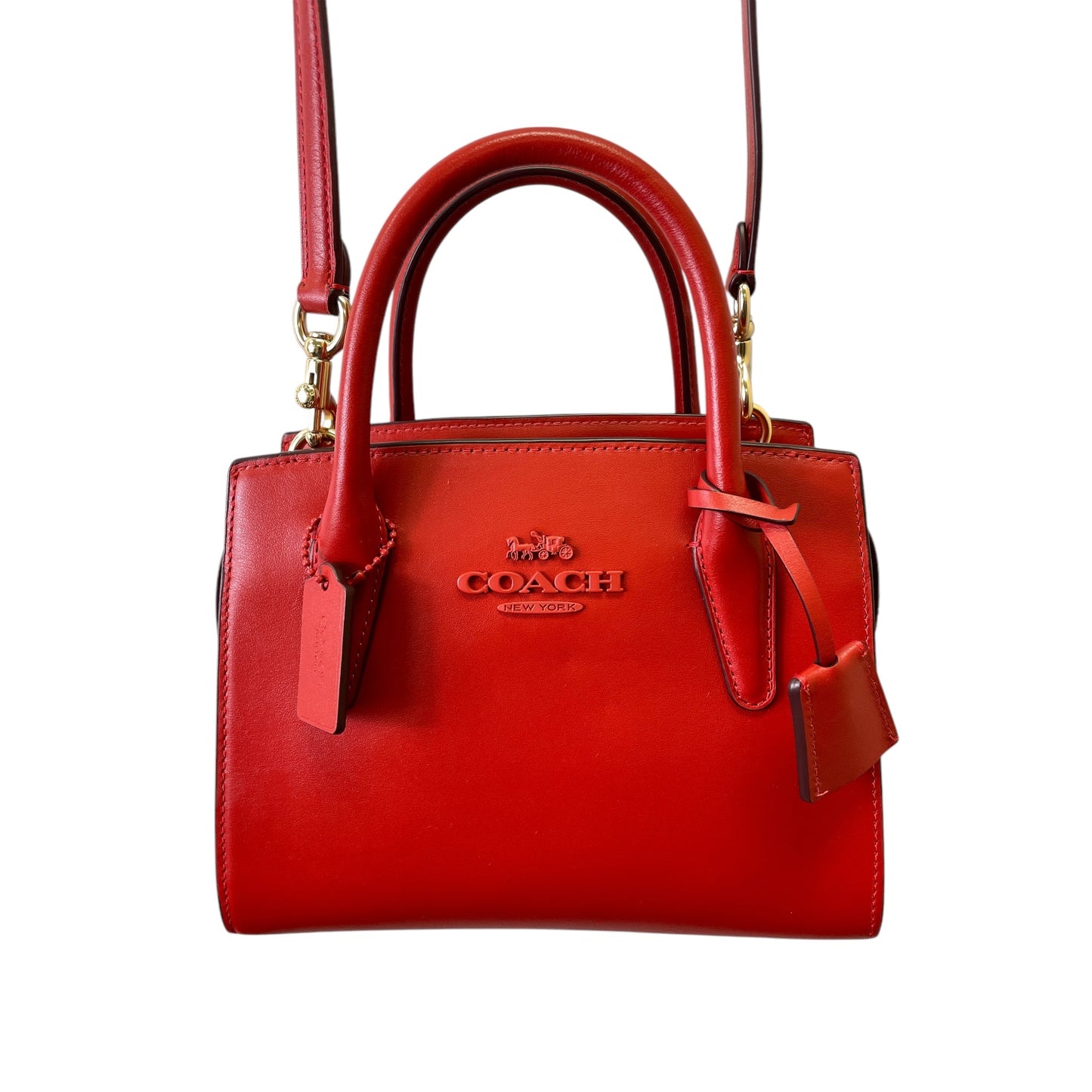 Handbag Designer By Coach In Red, Size:Small