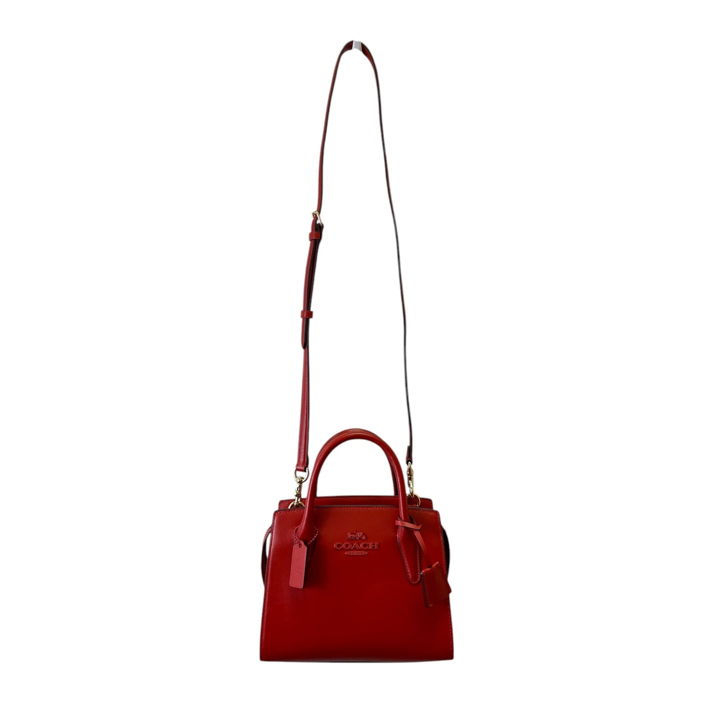 Handbag Designer By Coach In Red, Size:Small