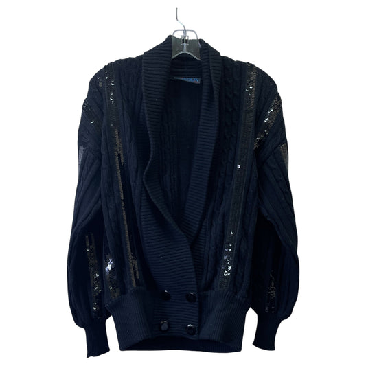 Sweater Cardigan Designer By Escada In Black, Size:S