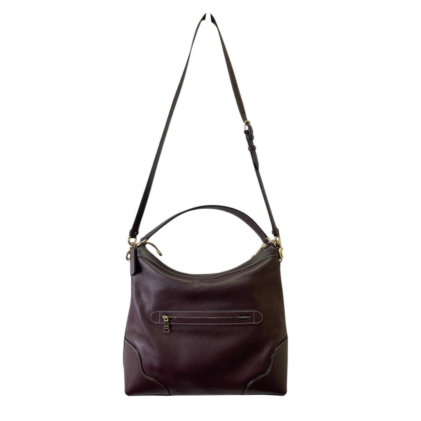 Handbag Designer By Coach In Maroon, Size:Large