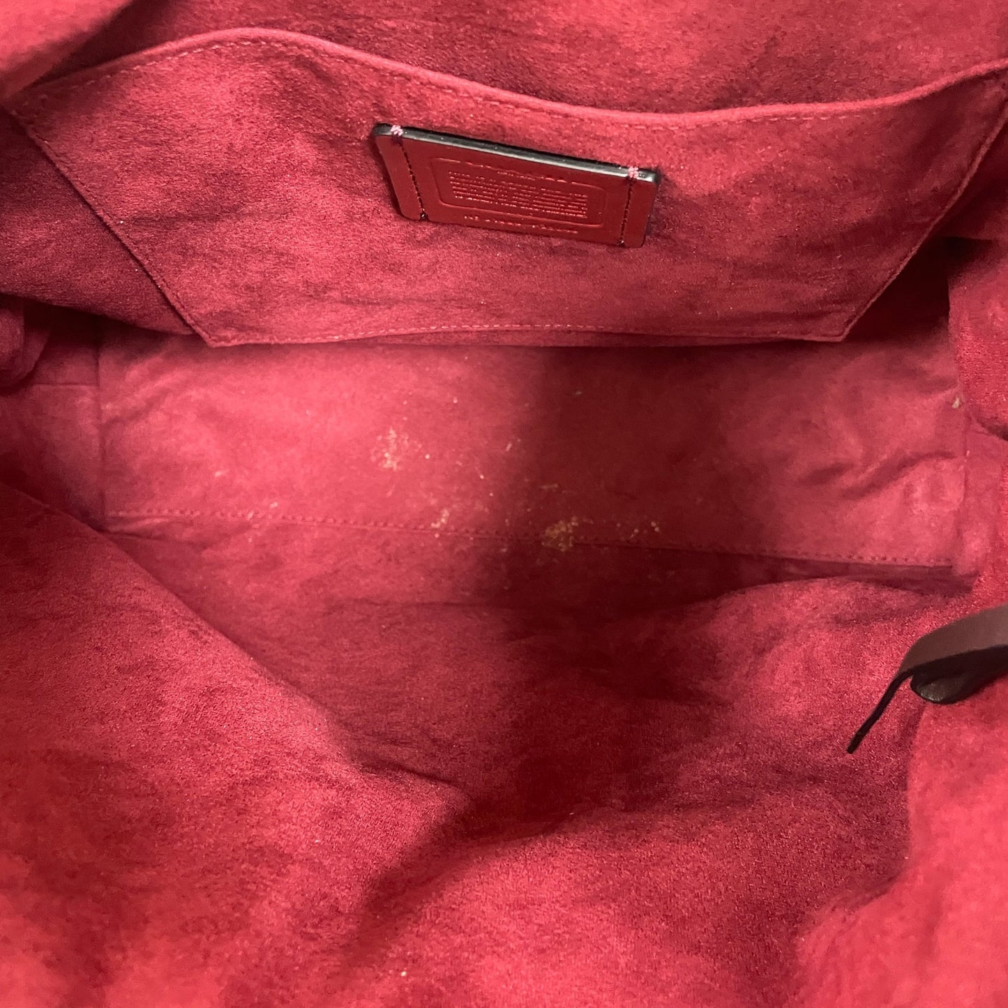 Handbag Designer By Coach In Maroon, Size:Large