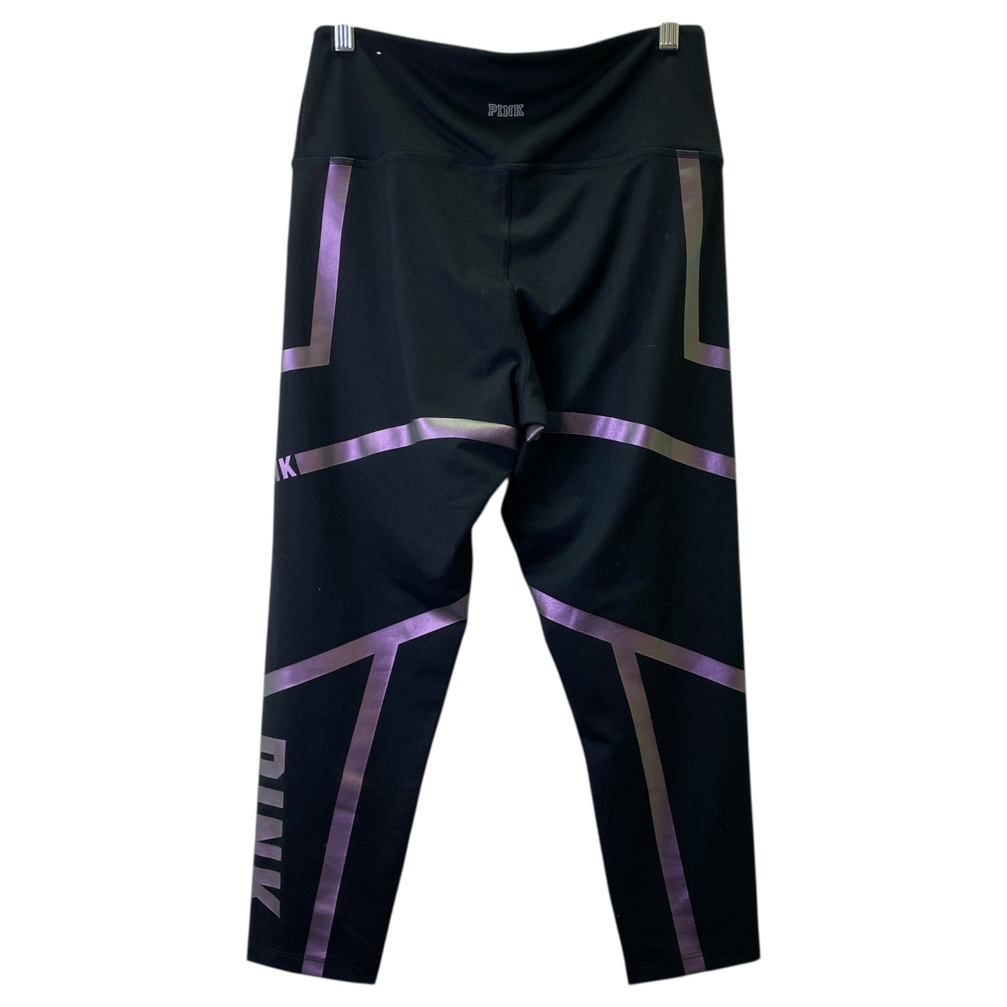 Athletic Leggings By Pink In Black & Purple, Size:L