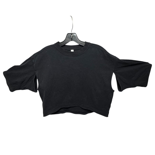 Athletic Top Short Sleeve By Lululemon In Black, Size: L