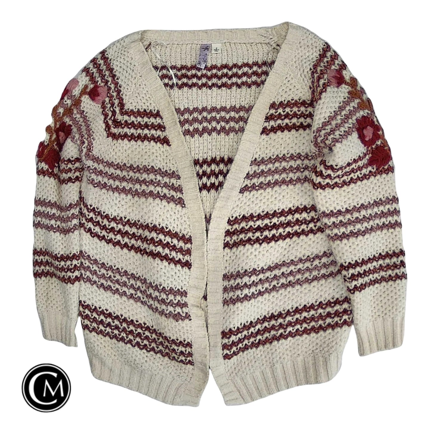 Sweater Cardigan By Alya In Beige, Size: S