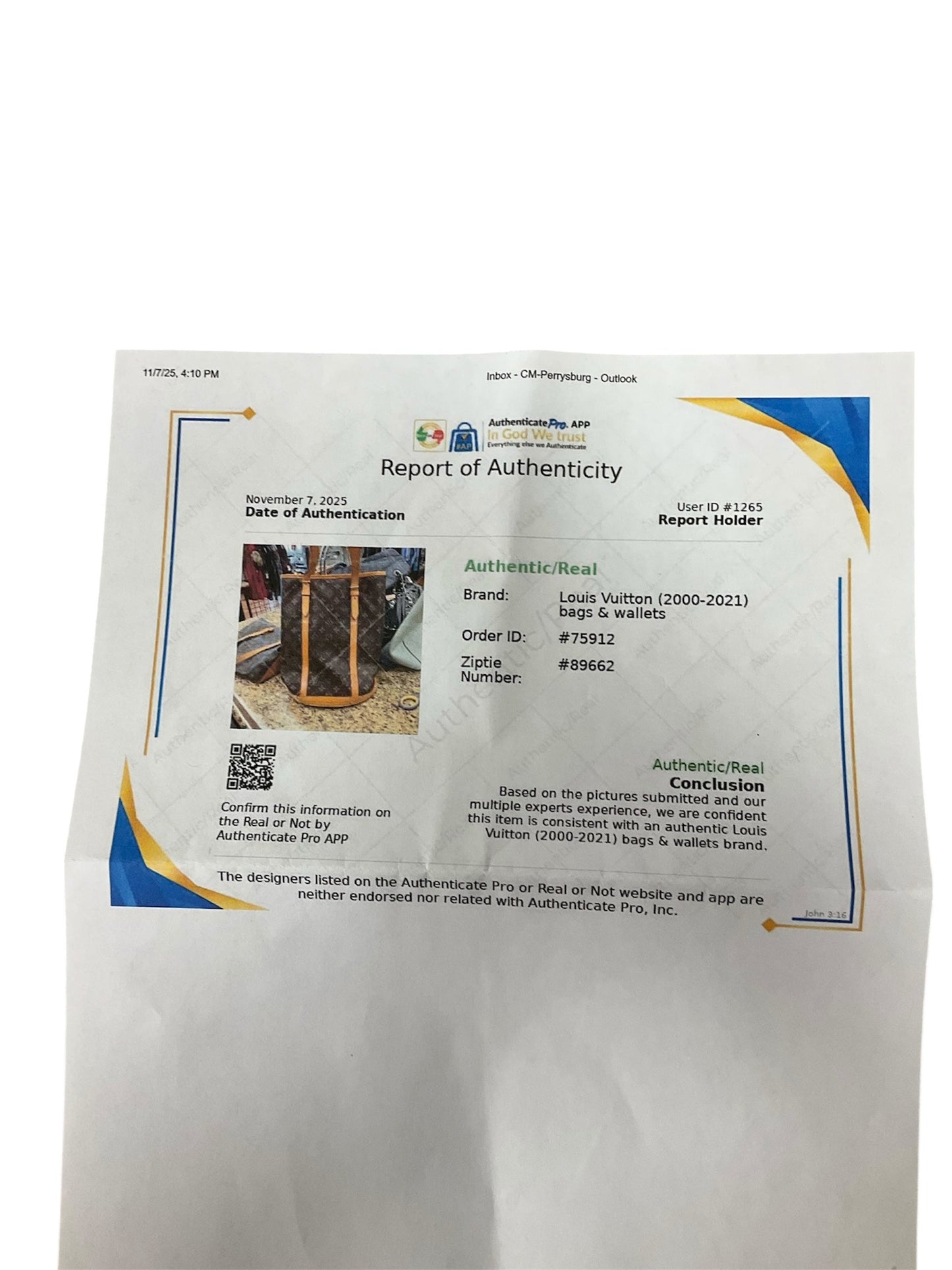 Handbag Luxury Designer By Louis Vuitton, Size: Large