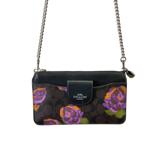 Crossbody Designer By Coach In Black & Purple, Size:Small