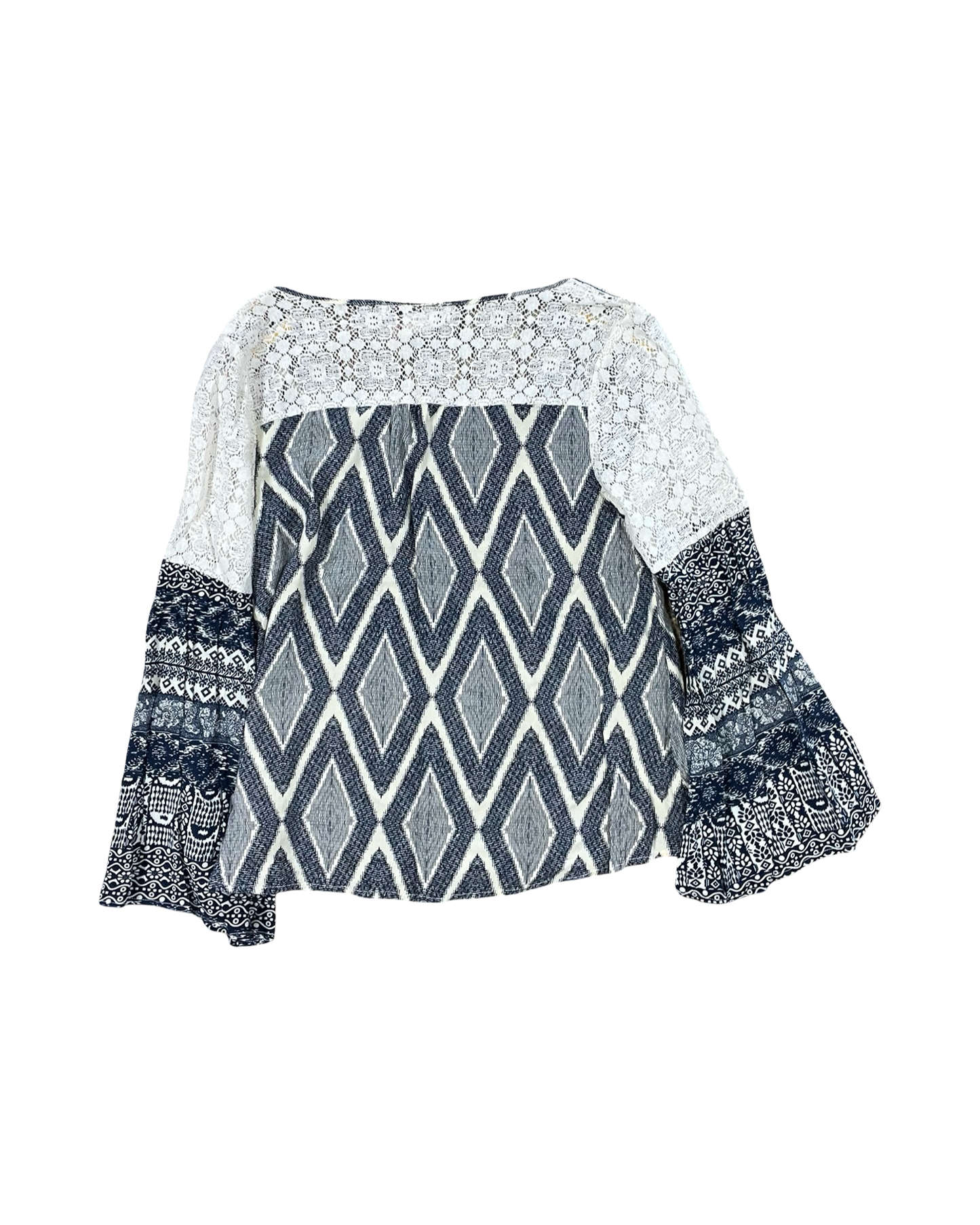 Top Ls By Flying Tomato In Blue & Cream, Size:S