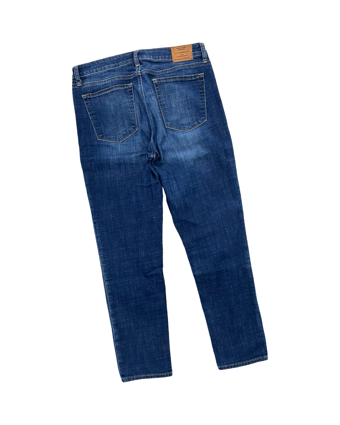 Jeans Straight By Lucky Brand In Blue Denim, Size:12