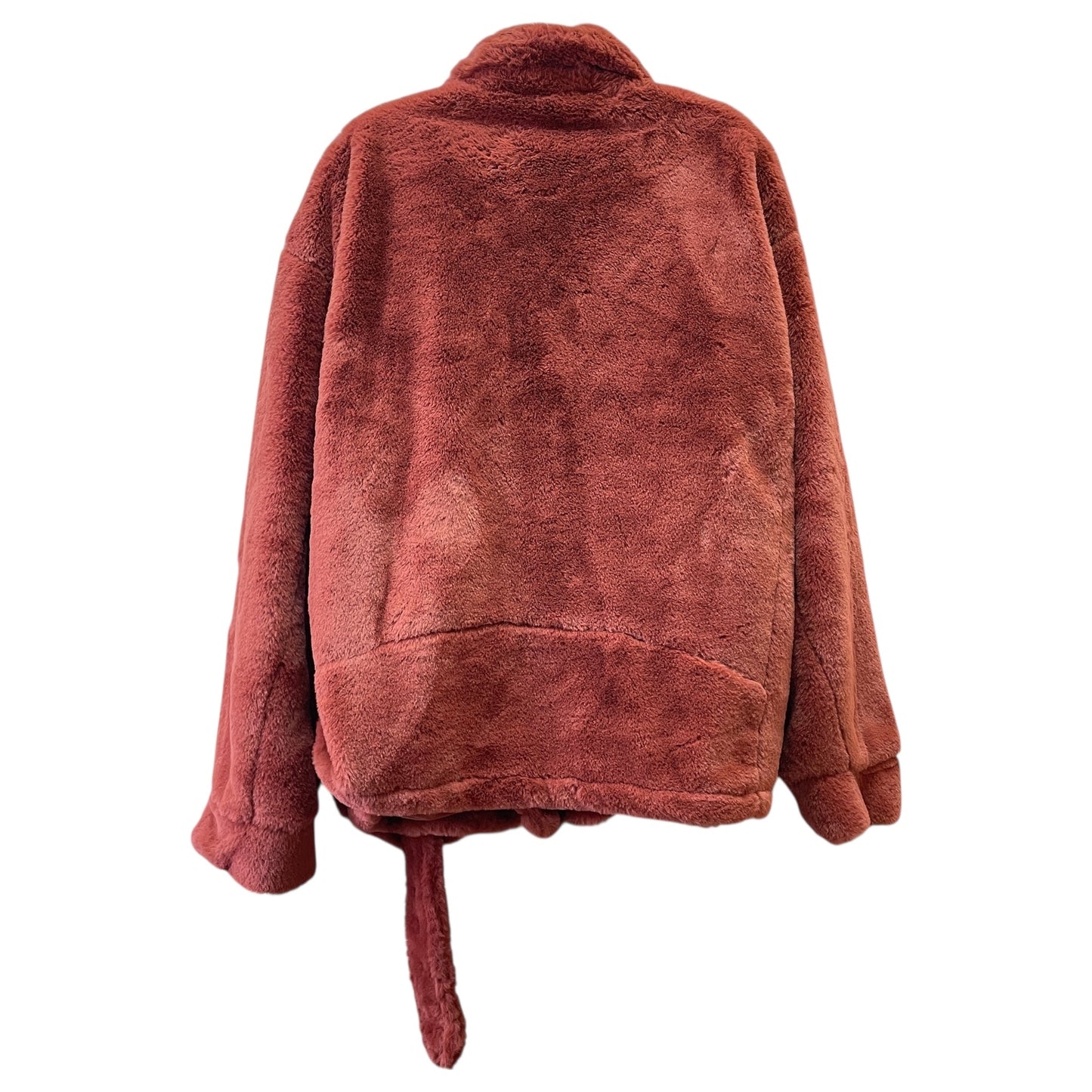 Coat Faux Fur & Sherpa By Fashion Nova In Orange, Size:3X