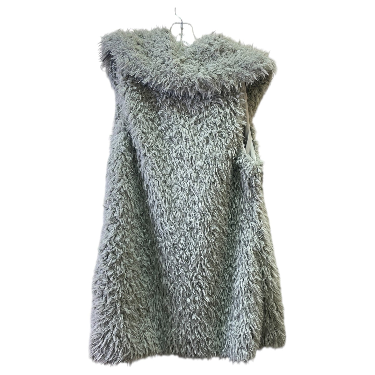 Vest Faux Fur & Sherpa By Me Jane In Grey, Size:Xl
