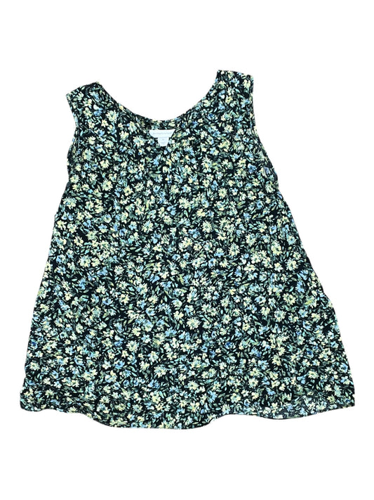 Top Sleeveless By Christopher And Banks In Black & Green, Size:Xl