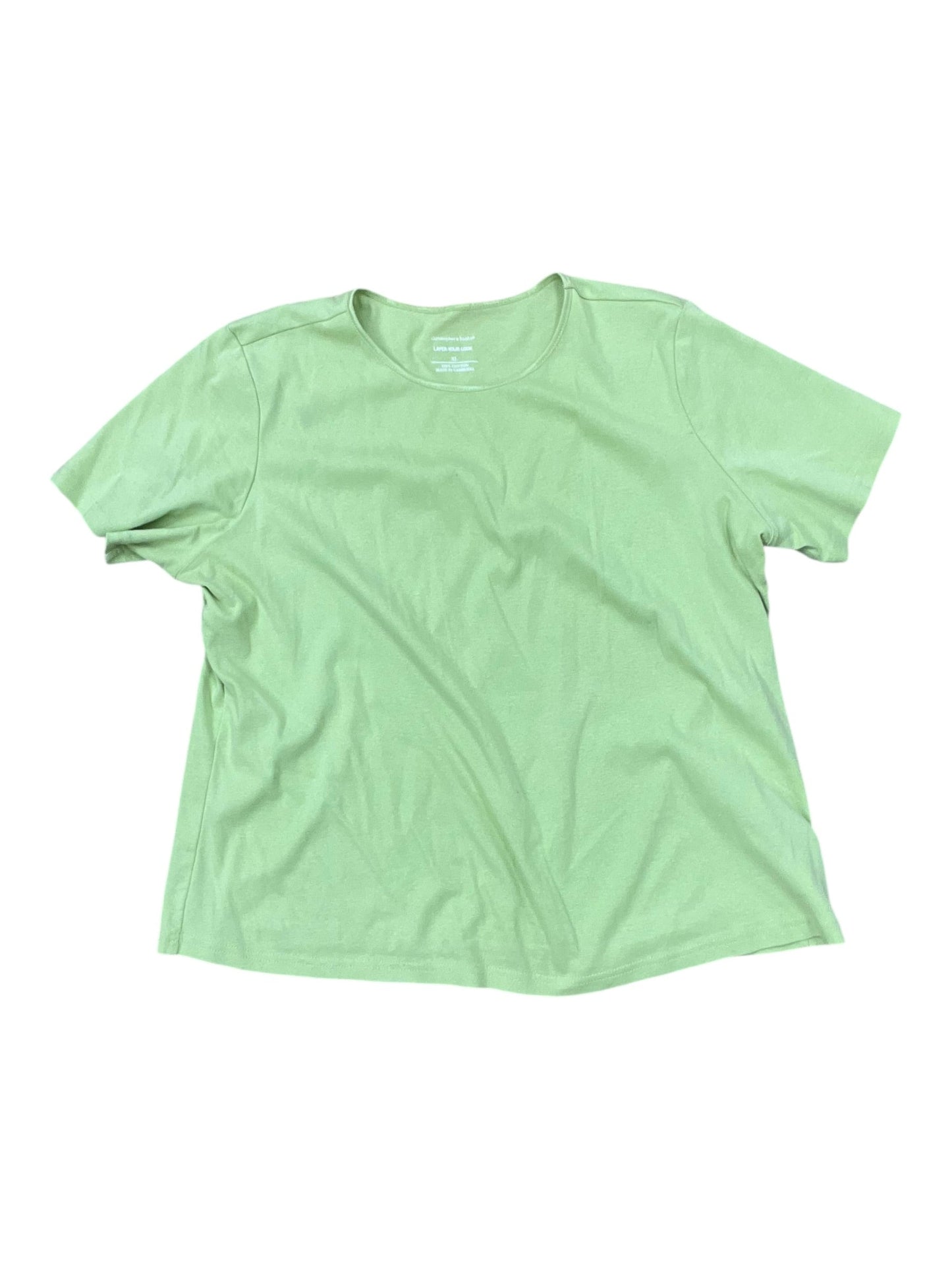 Top Ss Basic By Christopher And Banks In Green, Size:Xl