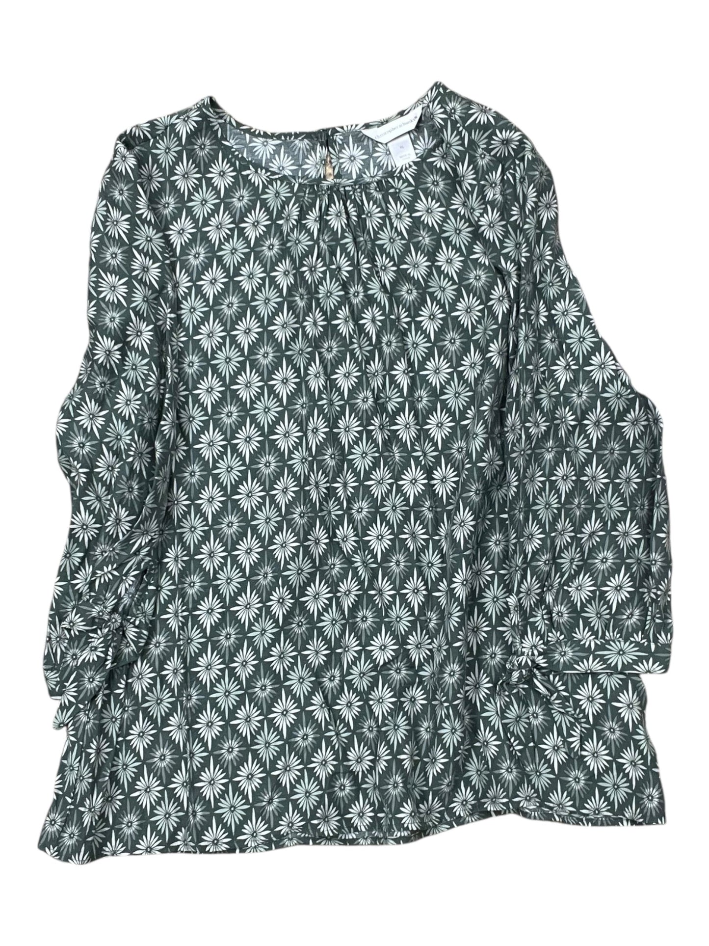 Top 3/4 Sleeve By Christopher And Banks In Green, Size:Xl