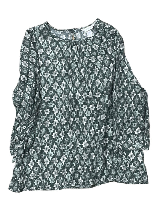 Top 3/4 Sleeve By Christopher And Banks In Green, Size:Xl