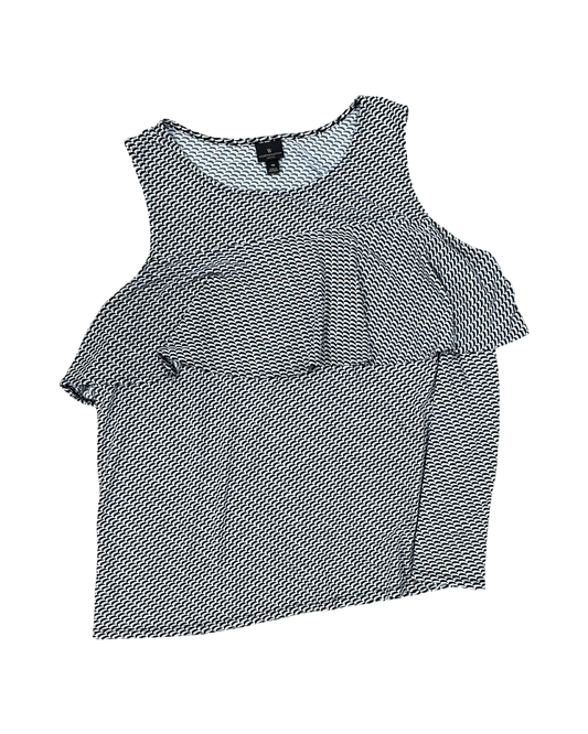 Top Sleeveless By Worthington In Black & White, Size:1X