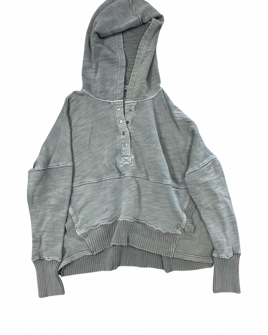 Sweatshirt Hoodie By Free People In Green, Size:M