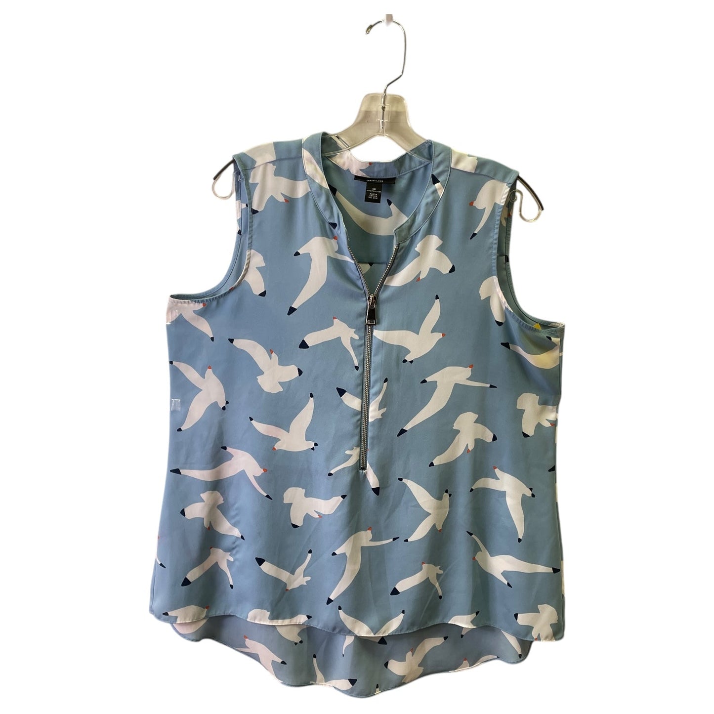 Top Sleeveless By Alfani In Blue & White, Size:14