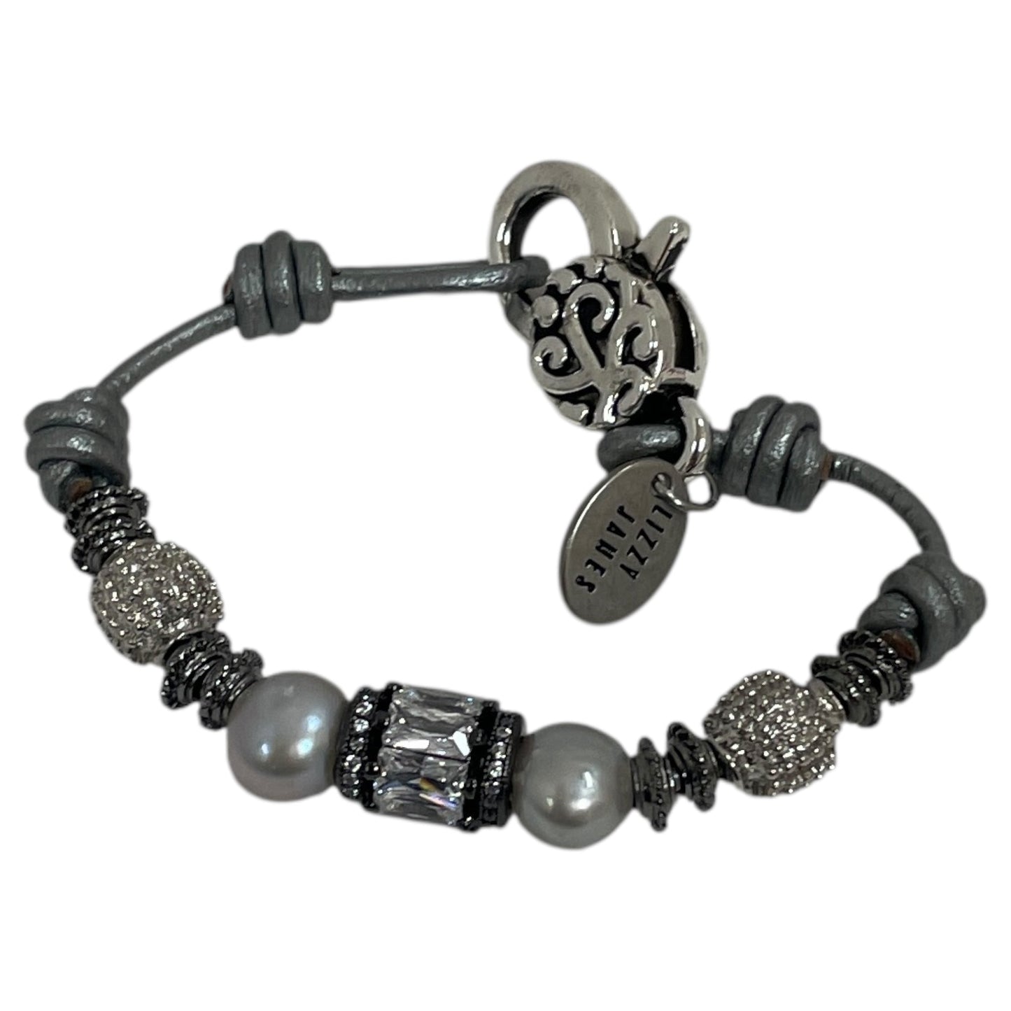 BRACELET BEADED by LIZZY JAMES In GREY
