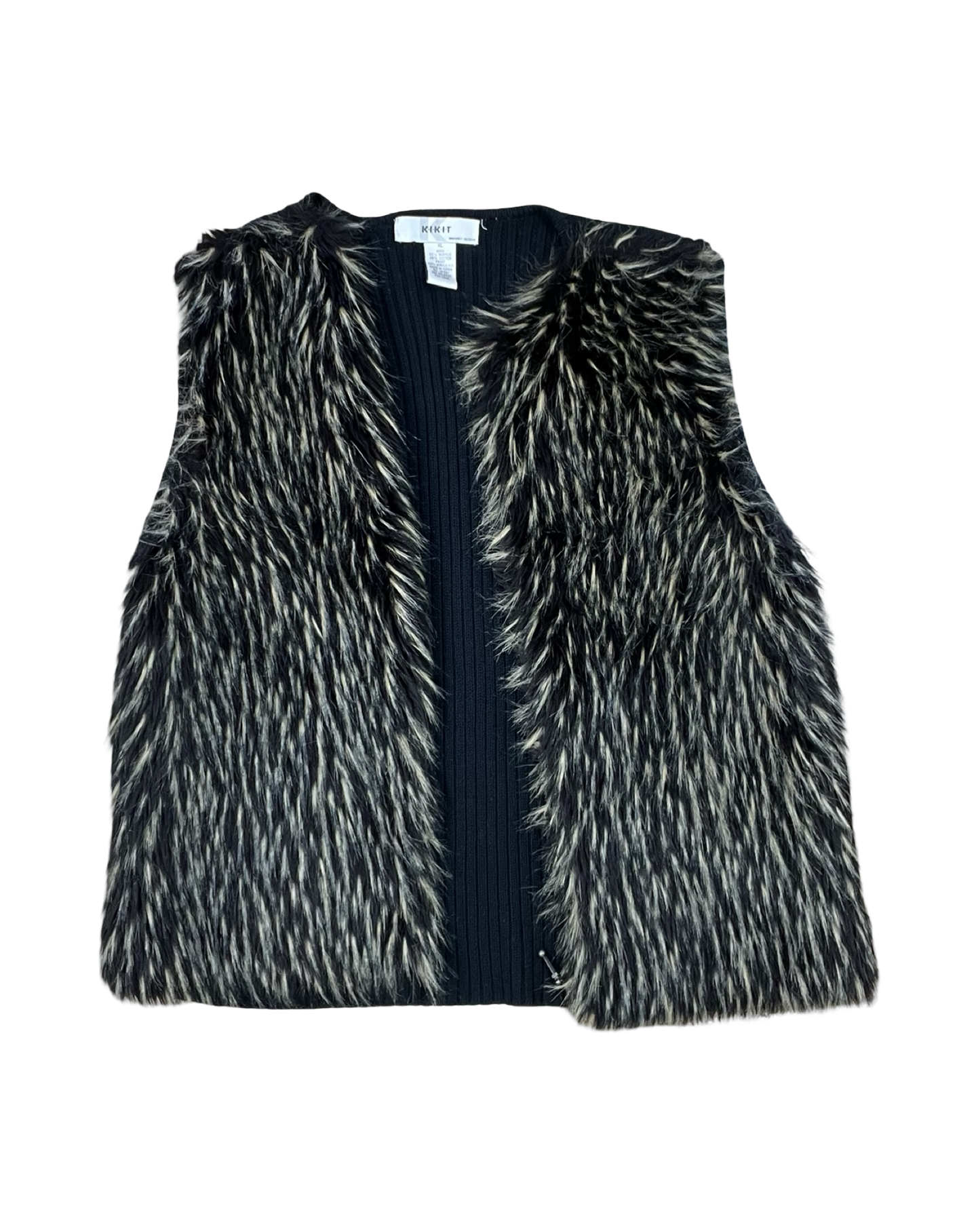 Vest Faux Fur & Sherpa By Clothes Mentor In Black & Brown, Size:Xl
