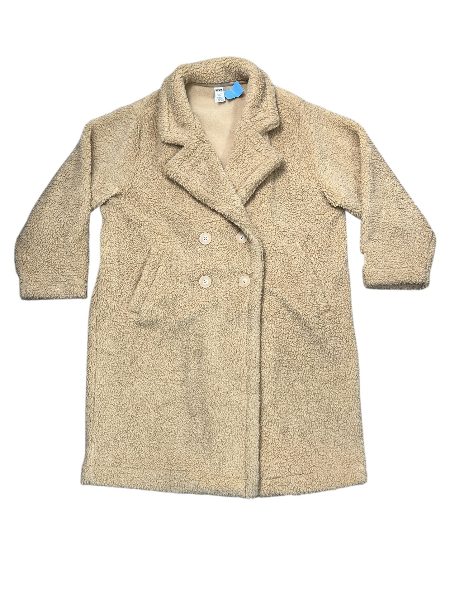 Coat Faux Fur & Sherpa By Pink In Tan, Size:Xl