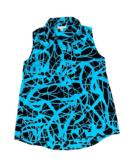 Top Sleeveless By Dana Buchman In Teal, Size:M