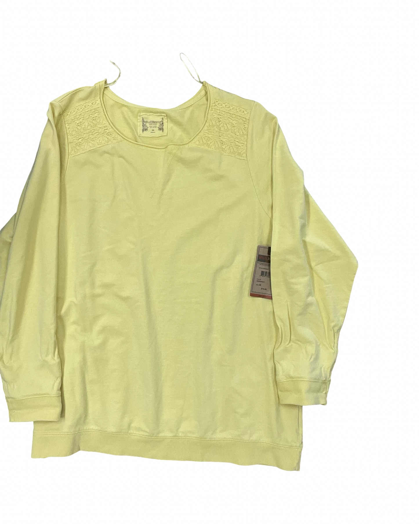 Sweatshirt Crewneck By Ruff Hewn In Yellow, Size:3X