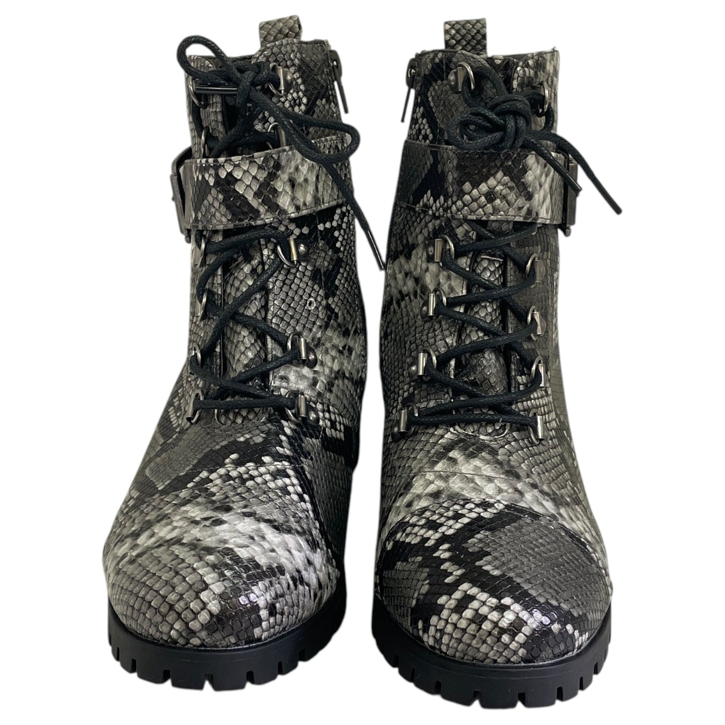 Boots Combat By Just Fab In Animal Print, Size:8.5