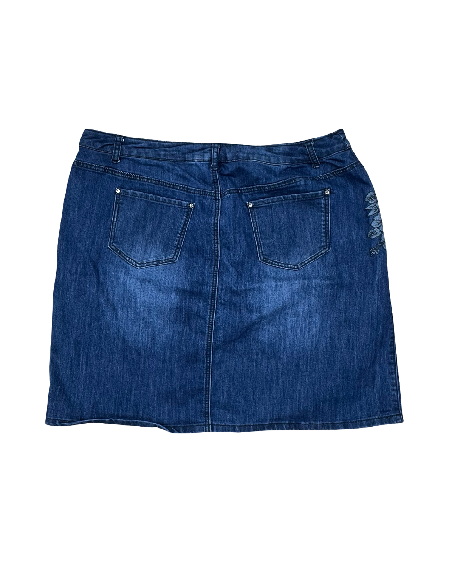 Skirt Midi By Cj Banks In Blue Denim, Size:Xl