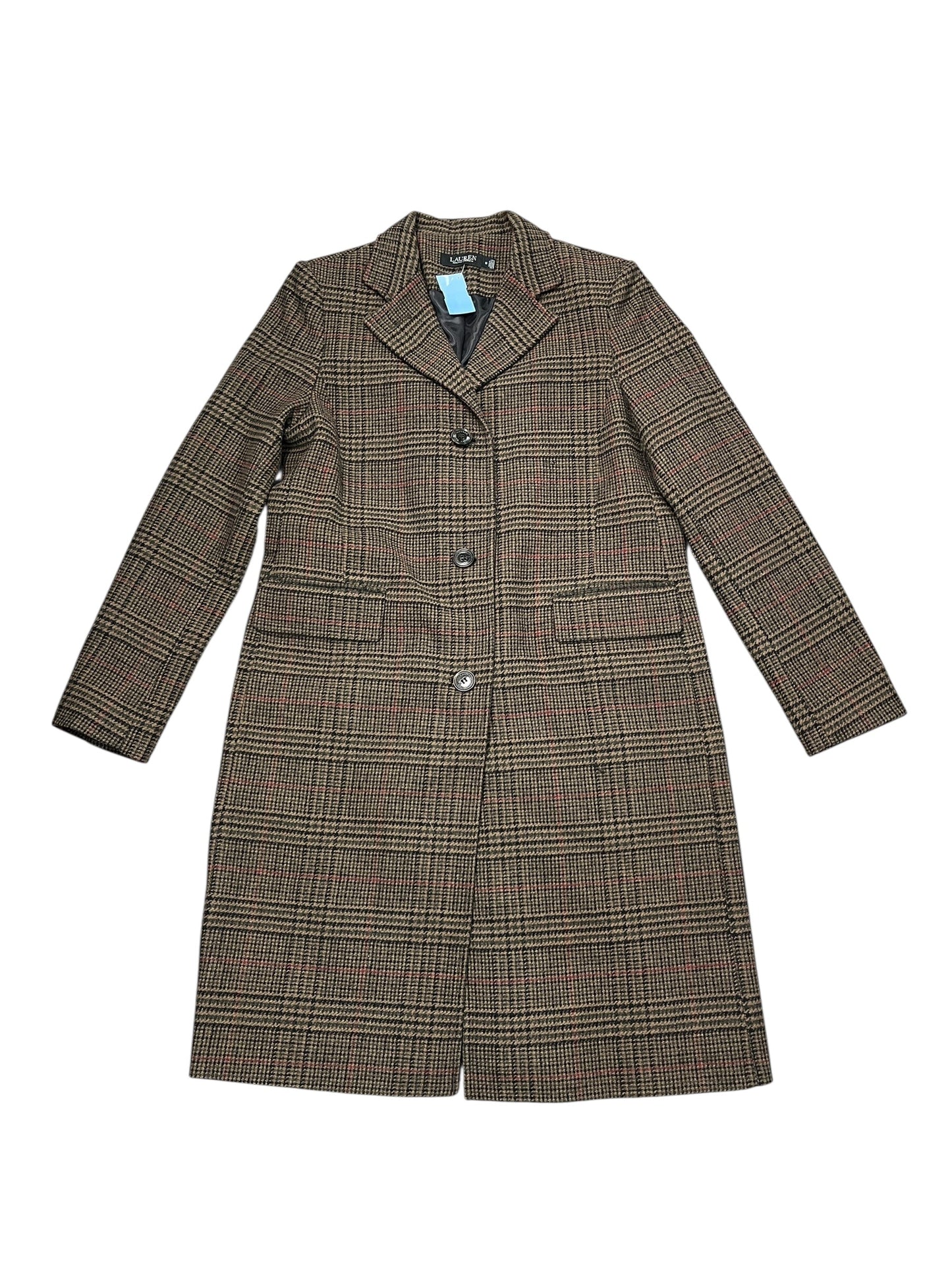 Coat Trench Coat By Lauren By Ralph Lauren In Plaid Pattern, Size:M