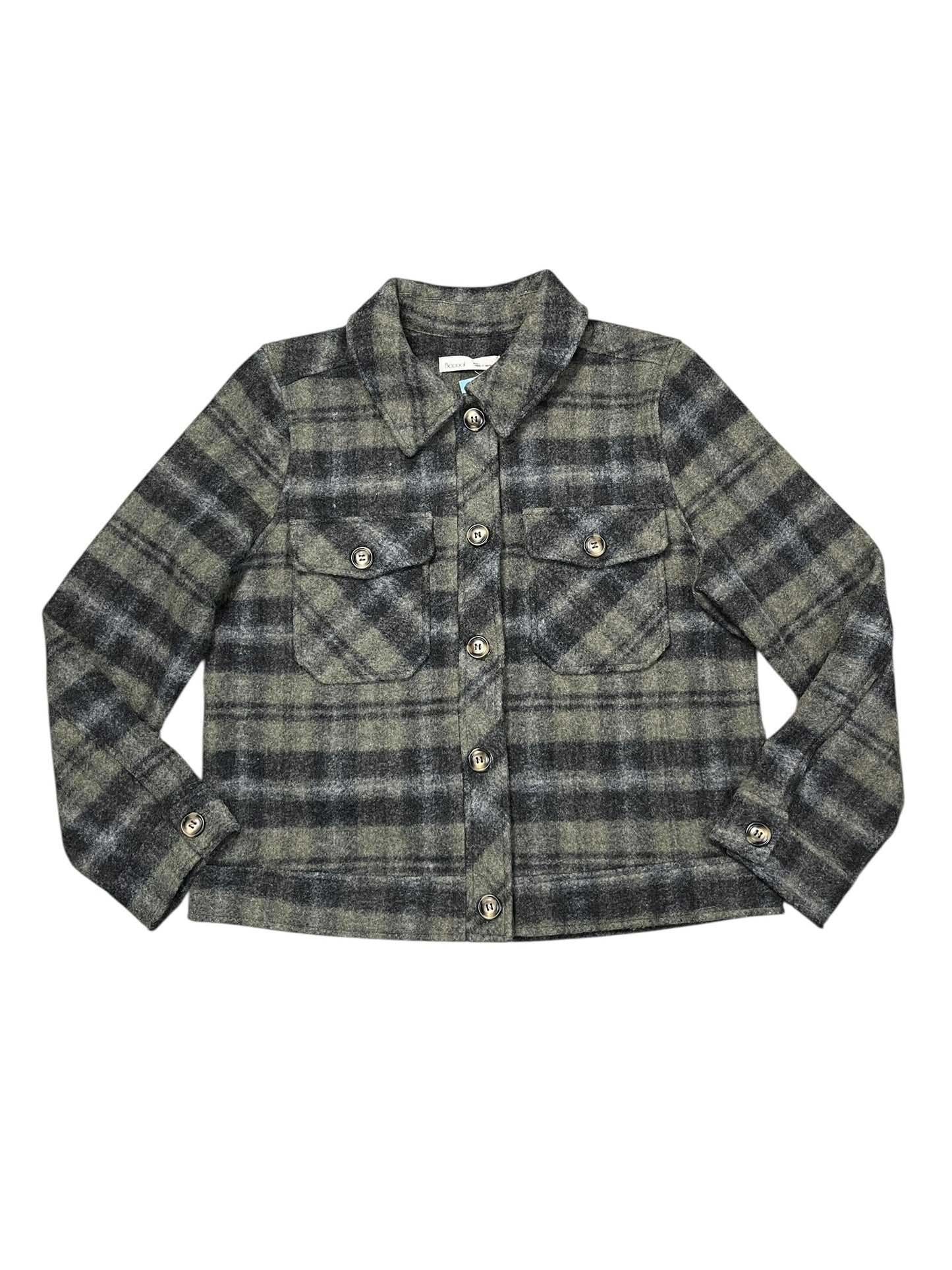 Jacket Shirt By Be Cool In Plaid Pattern, Size:L