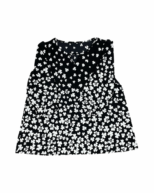 Top 3/4 Sleeve By Clothes Mentor In Black & White, Size:L