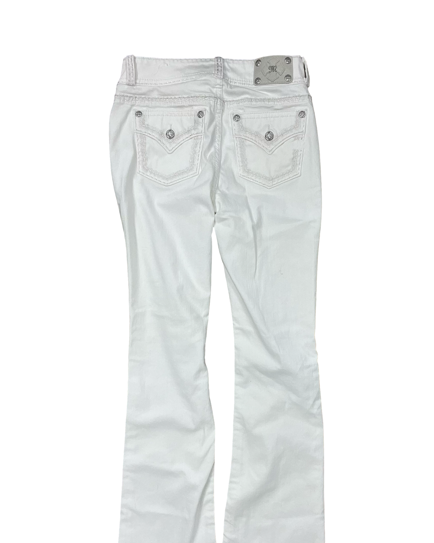 Jeans Boot Cut By Miss Me In White Denim, Size:12