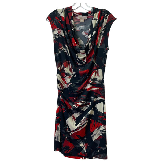 Dress Casual Midi By Michael By Michael Kors In Black & Cream, Size:M