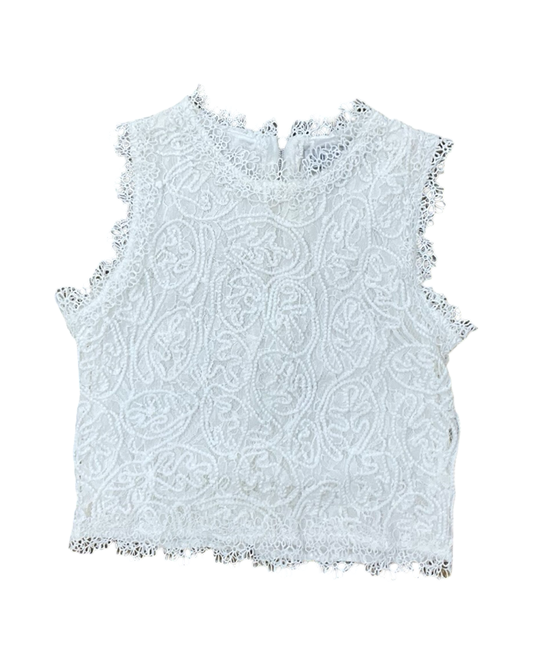 Top Sleeveless By Chicwish In White, Size:S