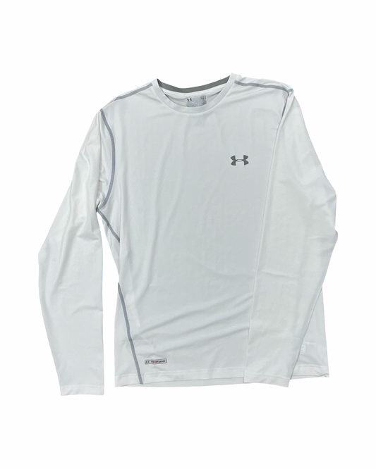 Athletic Top Ls Collar By Under Armour In White, Size:L