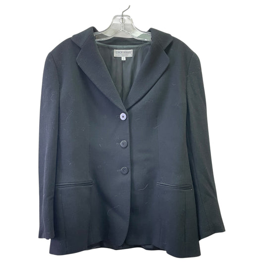 Blazer Luxury Designer By Giorgio Armani In Black, Size:14
