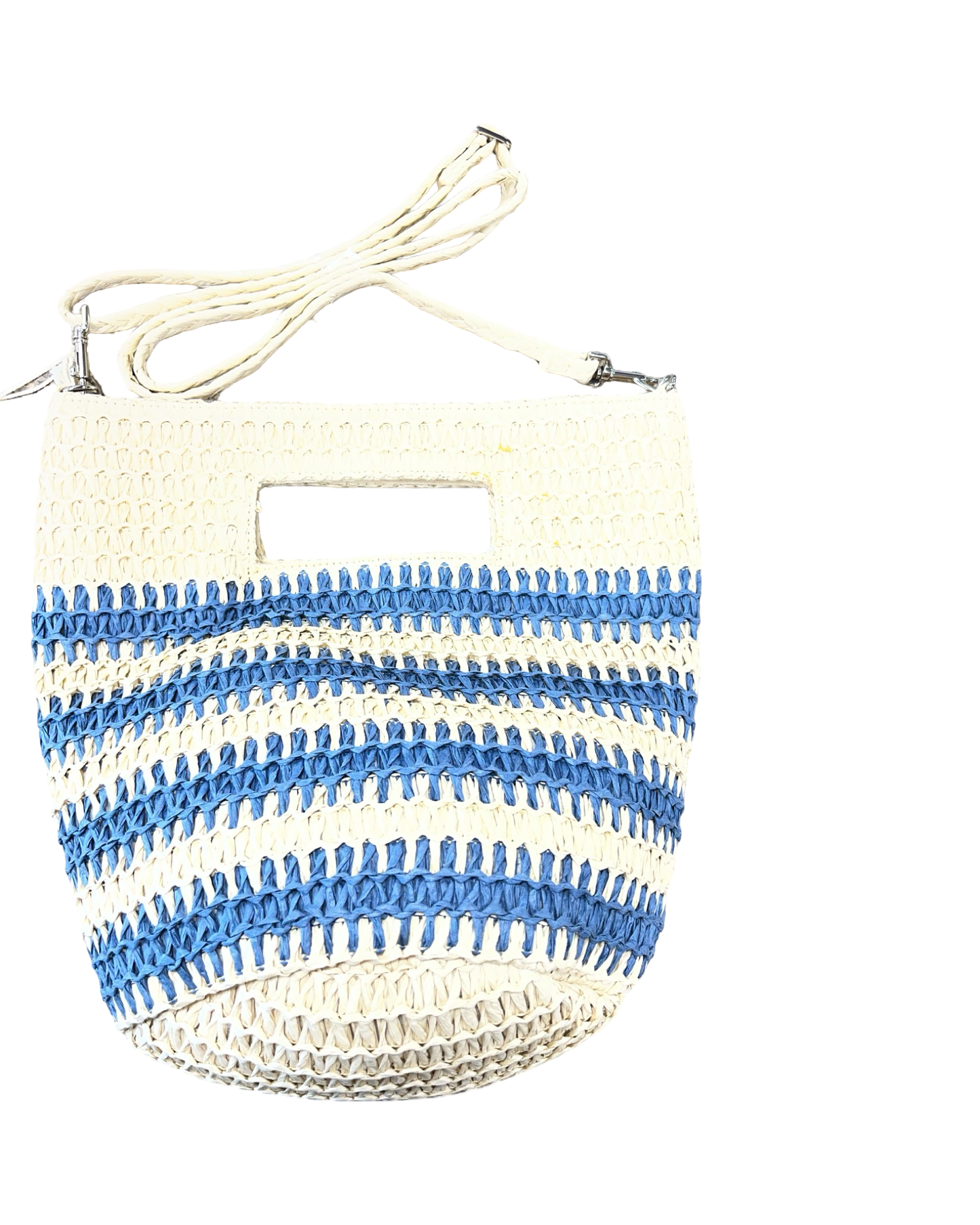 Crossbody By Clothes Mentor In Blue & Tan, Size:Medium