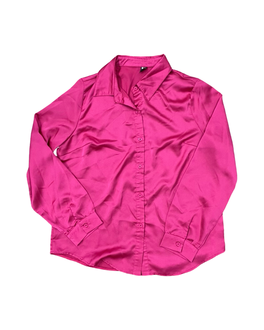 Blouse Ls By Shein In Pink, Size:Xl