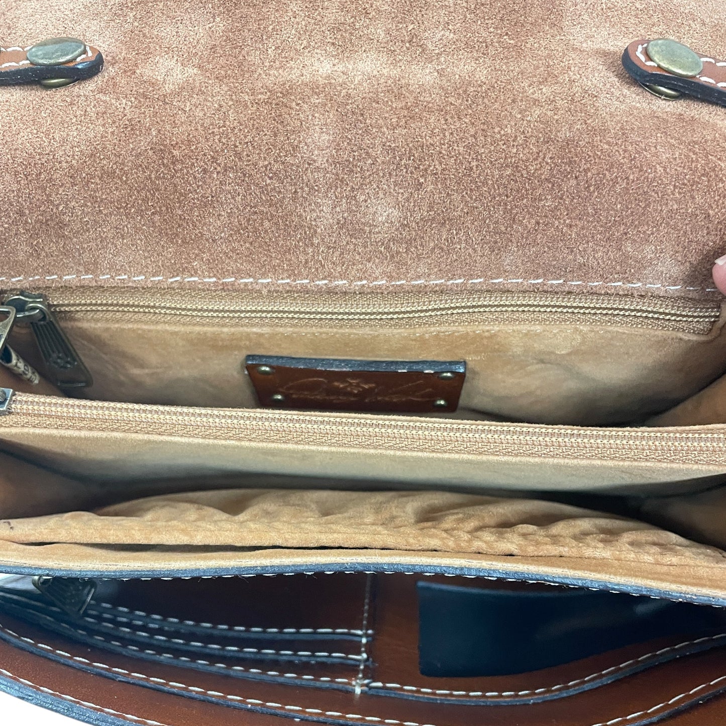 Crossbody Designer By Patricia Nash In Tan, Size:Small