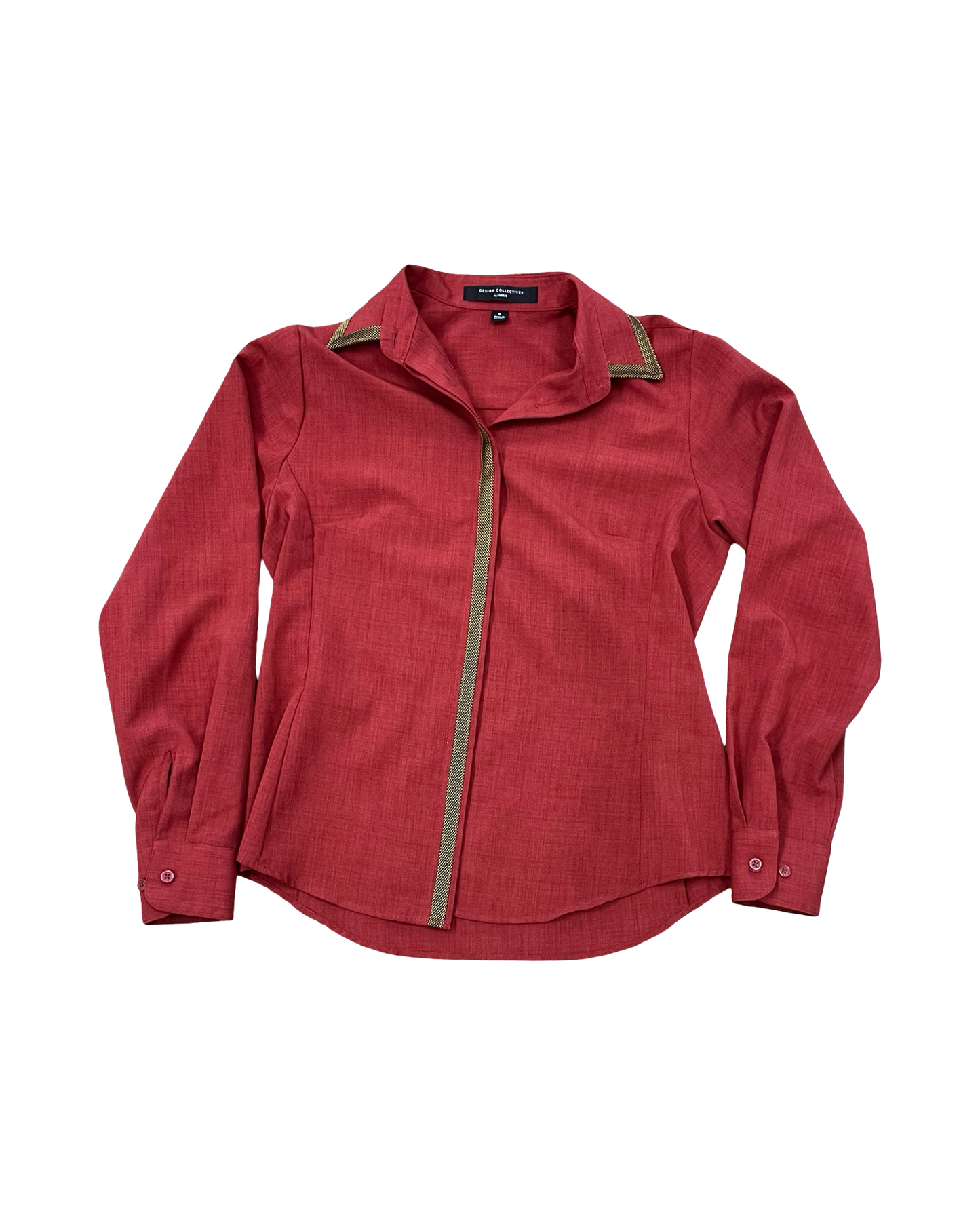 Blouse Ls By Cintas In Orange, Size:S