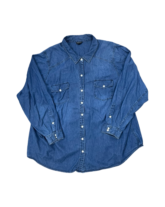 Blouse Ls By Torrid In Blue, Size:4X