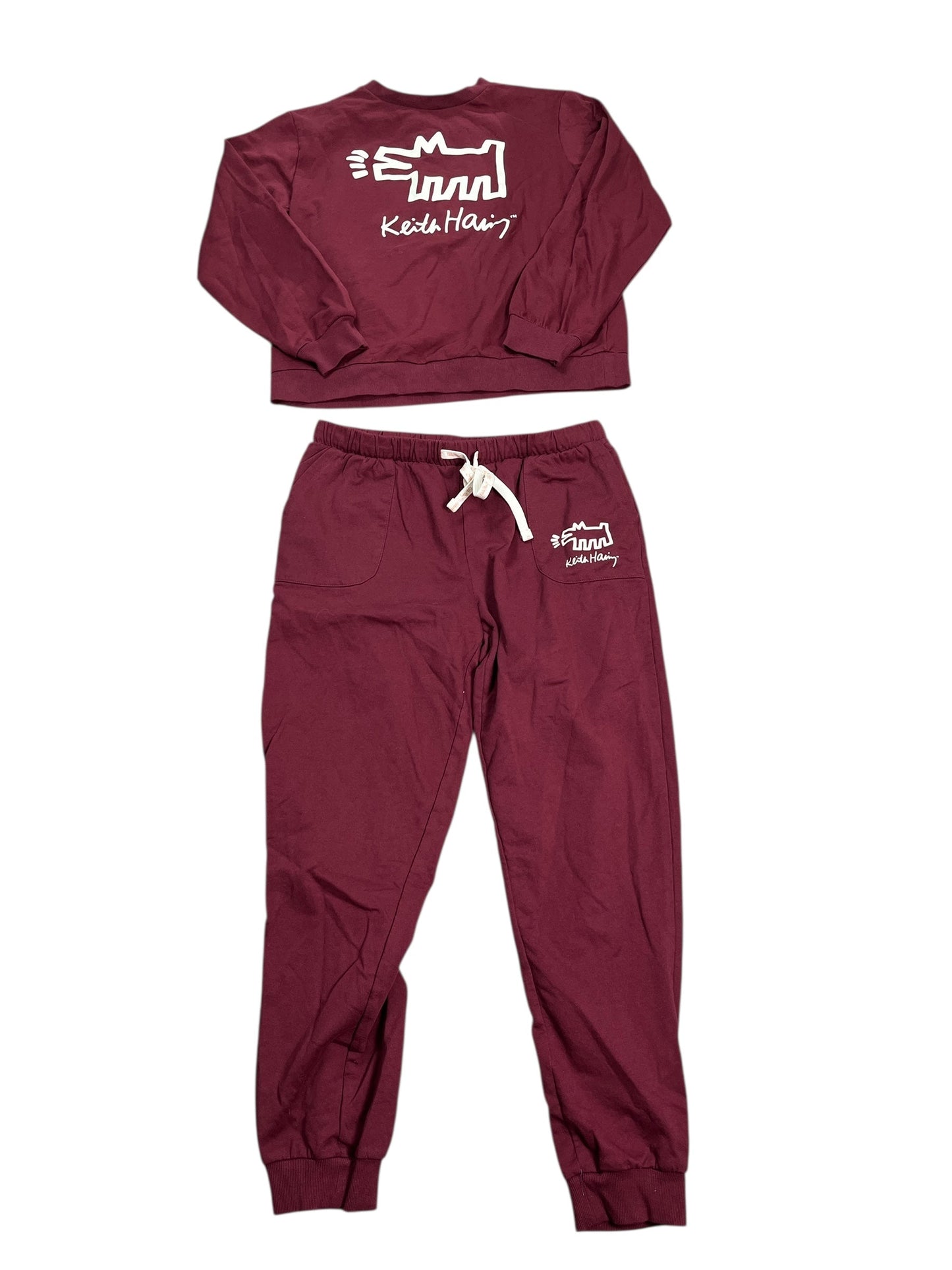 Lounge Set Pants By Clothes Mentor In Maroon, Size:M