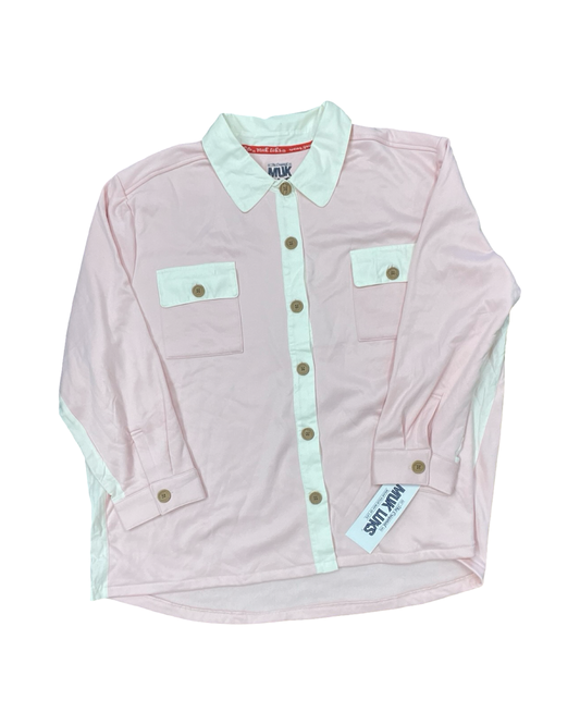 Jacket Other By Muk Luks In Pink & White, Size:2X