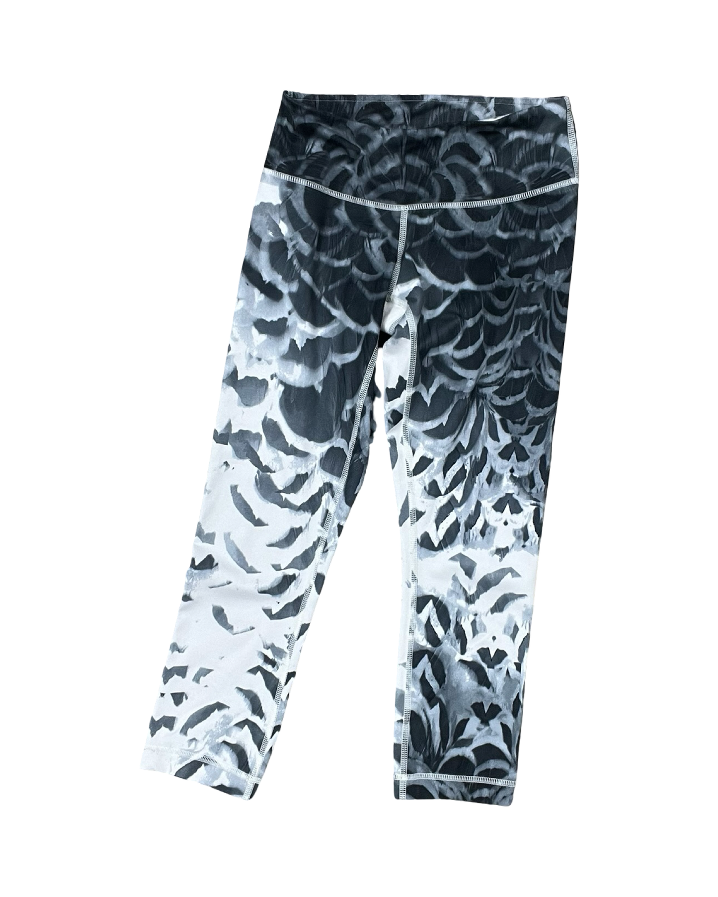 Athletic Leggings By Lululemon In Grey & White, Size:S