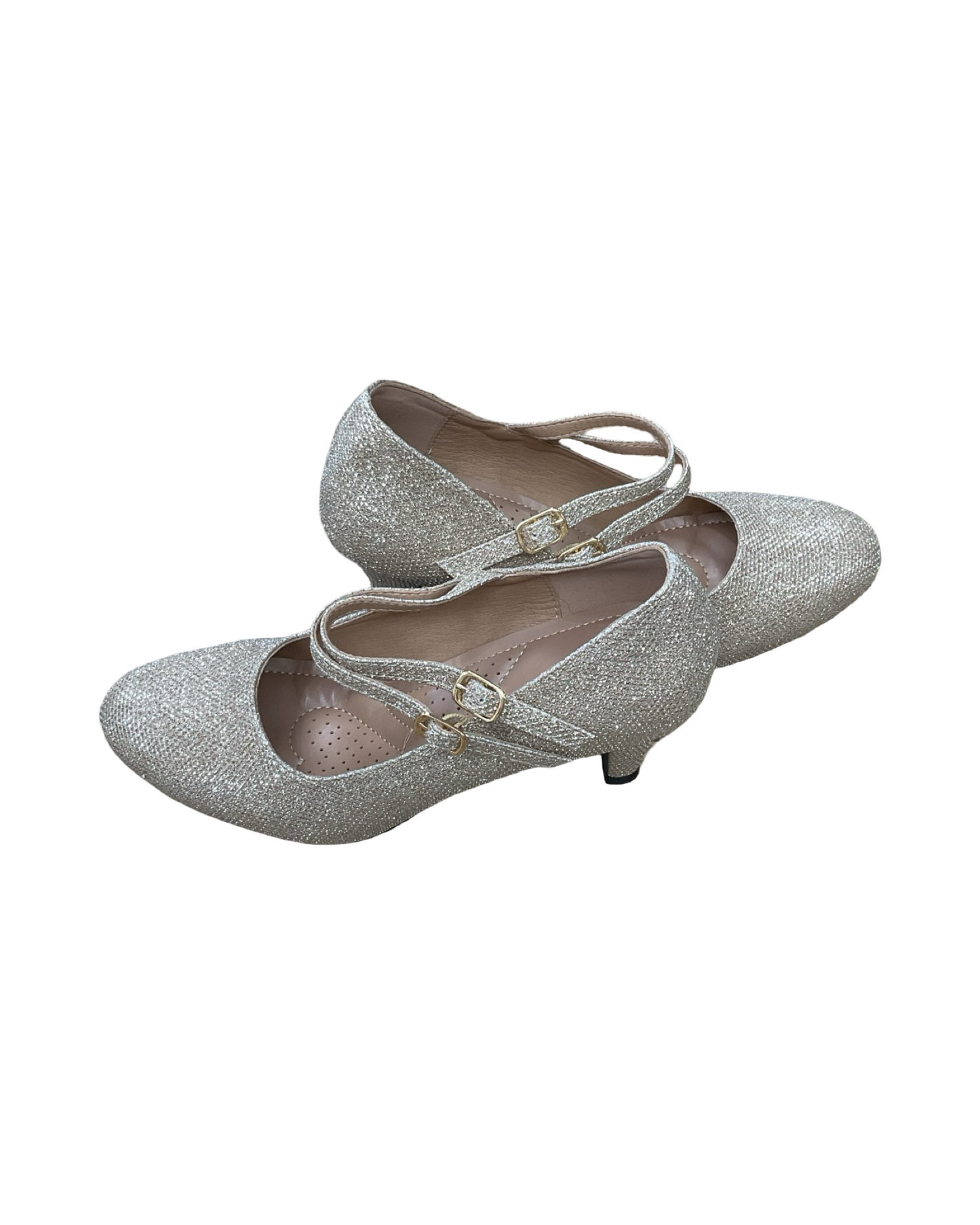 Shoes Heels Kitten By Clothes Mentor In Gold, Size:7.5