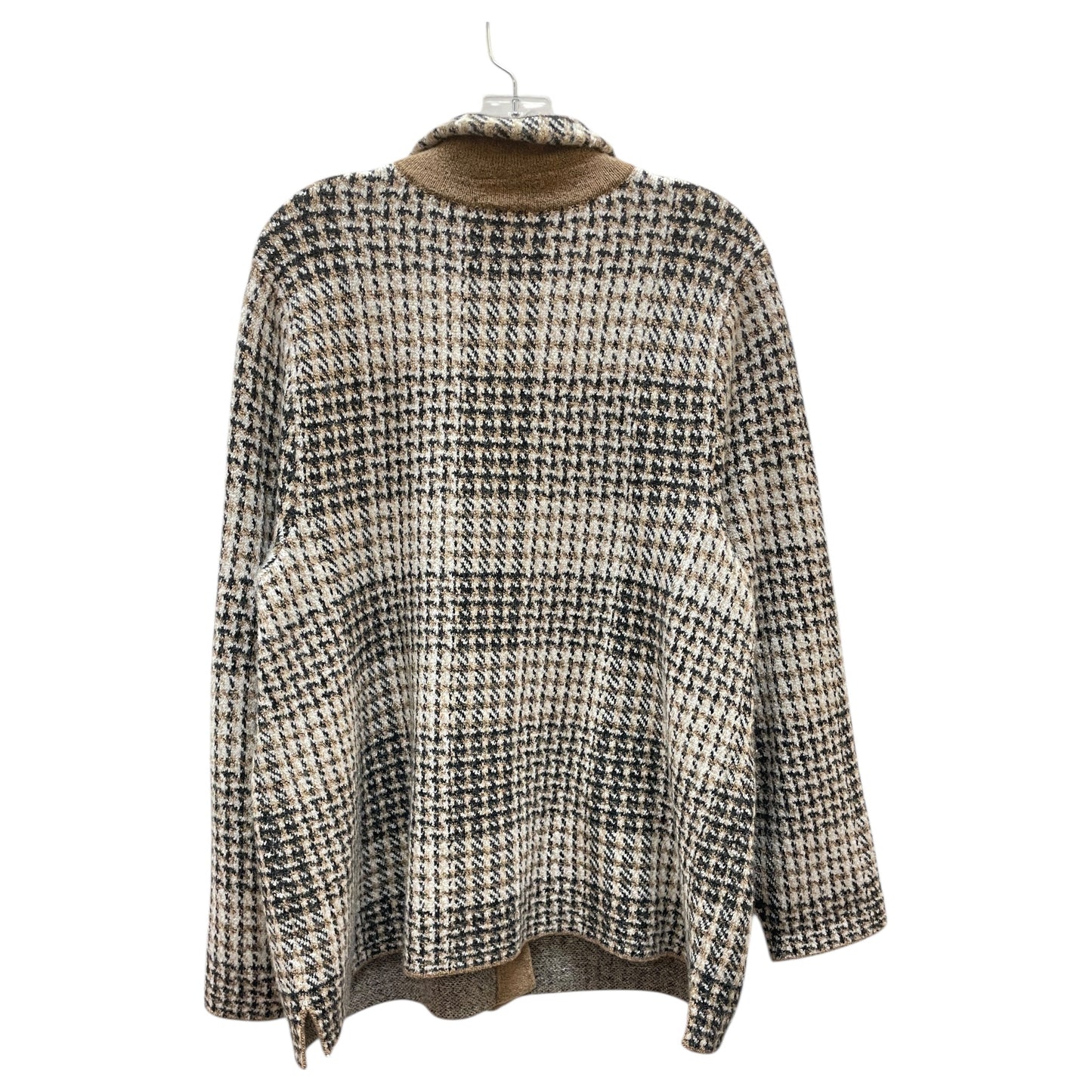 Sweater Cardigan By J. Jill In Brown & Cream, Size:Xl