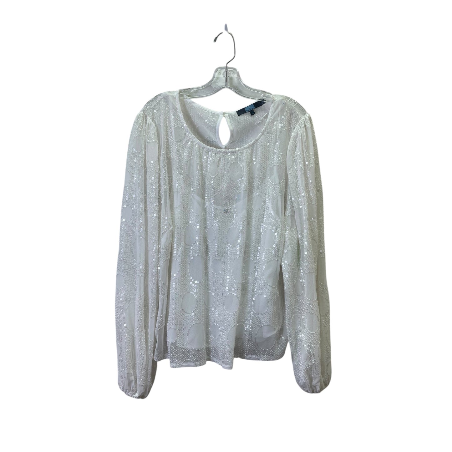 Top Ls By Eva Franco In White, Size:1X