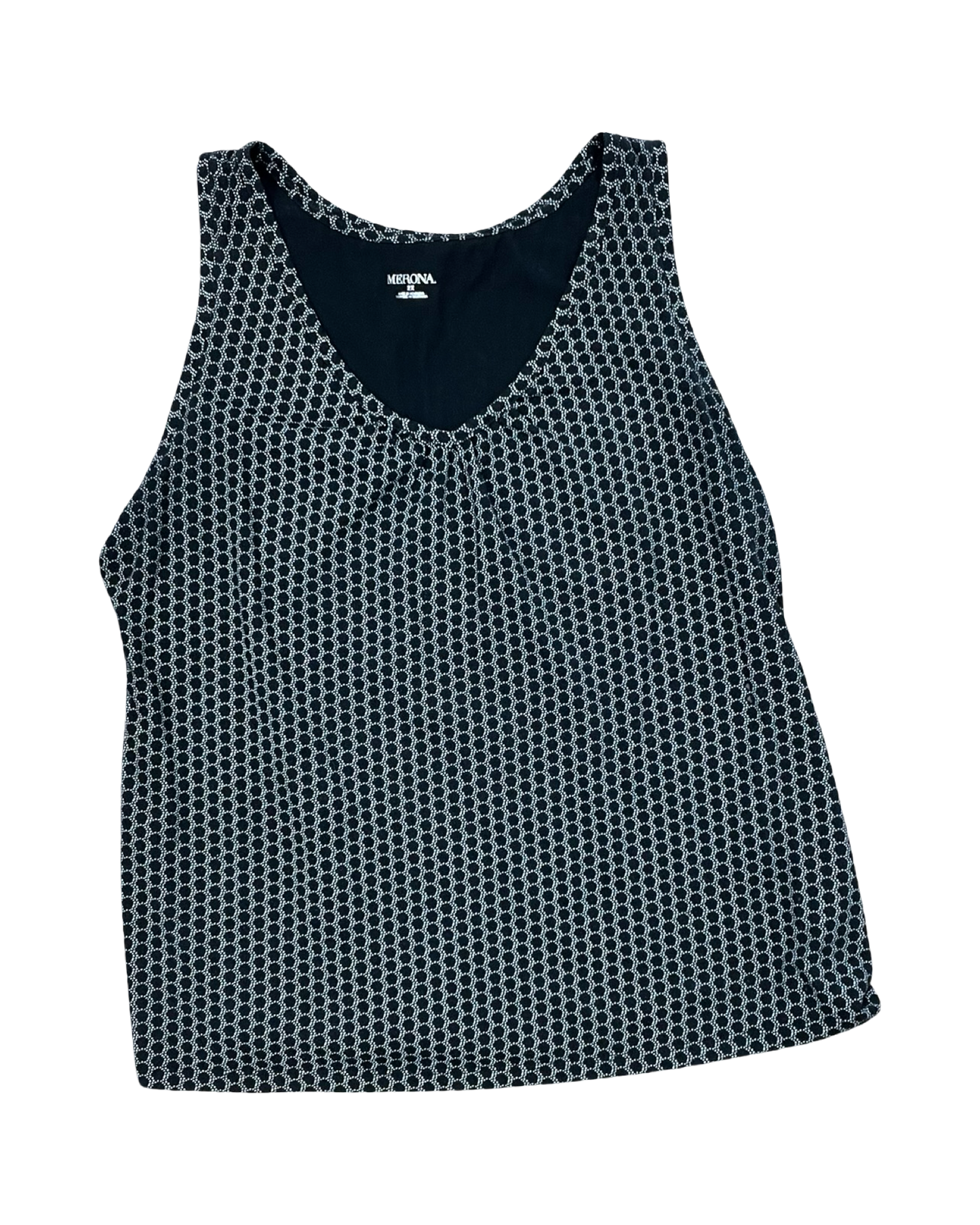 Top Sleeveless By Merona In Black & Tan, Size:2X