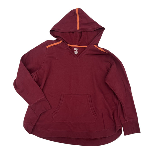 Athletic Top Ls Hoodie By Tek Gear In Maroon, Size:4X